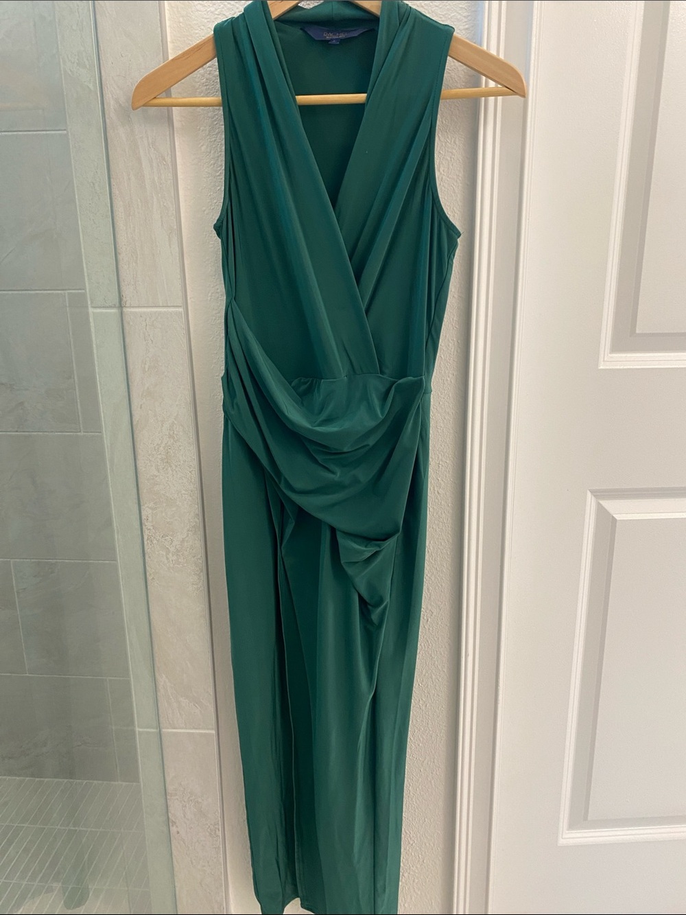 RACHEL Rachel Roy Emerald Green Sleeveless Draped Midi Dress